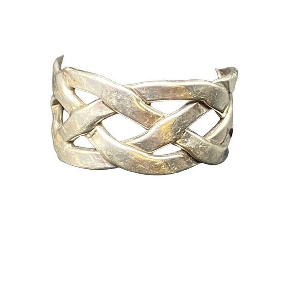 Sterling Silver 925 Open Weave Celtic Knot Ring - Wedding Band size 7.5 - Picture 11 of 11